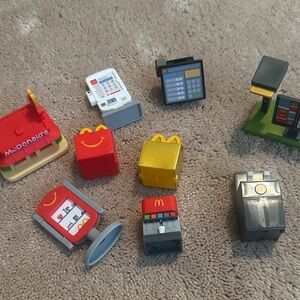 McDonald's Miniature Toy Collection with Red and Yellow Accents 9 piece